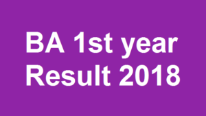 BA 1st year Result 2018